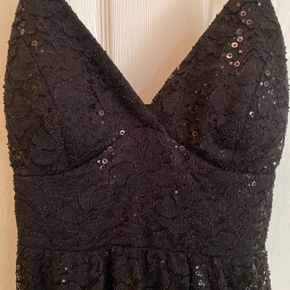 NWT Lily Rose black lace sequin evening cocktail dress small - Picture 3 of 13